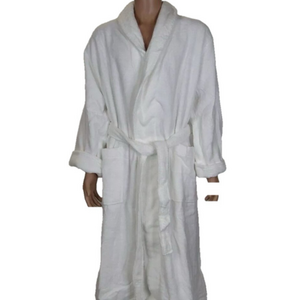 NEW THE COMPANY STORE  Mens Soft Cotton Long Bath Robe Size XL White